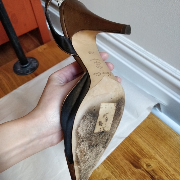 Vintage Kenneth Cole New York, 7.5, bronze gold stilletos - Picture 3 of 8
